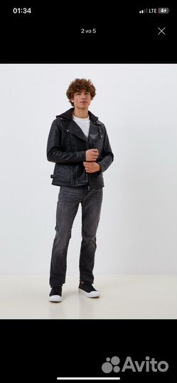 Кожаная куртка косуха Colins