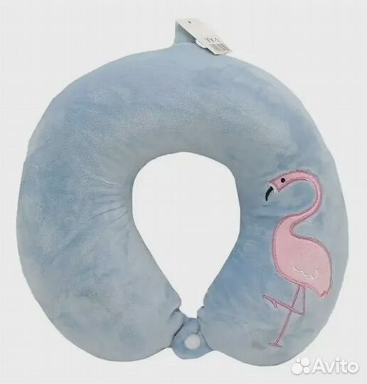 Подушка шейная для путешествий фламинго