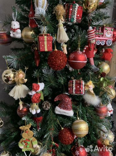 Елка искусственная 180 см + игрушки
