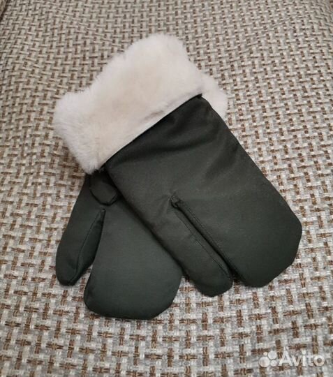Рукавицы трехпалые армейские на меху