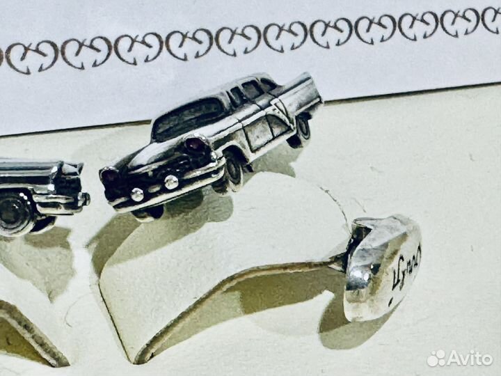 Запонки Серебро 925, Рубины Gourji Чайка