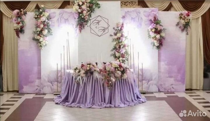 Украшение зала на свадьбу, юбилей, фотозона