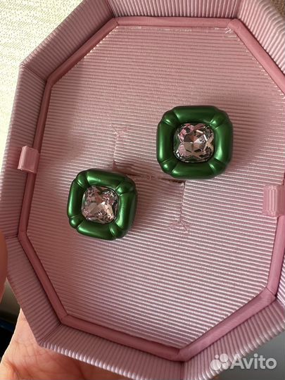Серьги Swarovski Dulcis новые зеленые