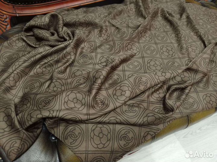 Теплый платок шаль 1.00см chanel италия