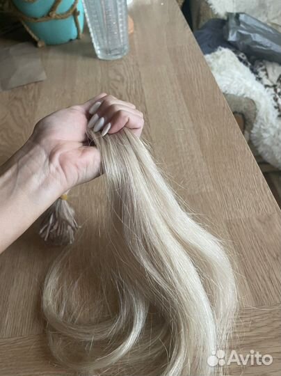 Волосы для наращивания 60 см блонд