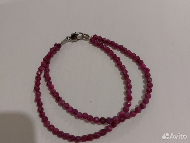 Браслет из натуральных камней рубин