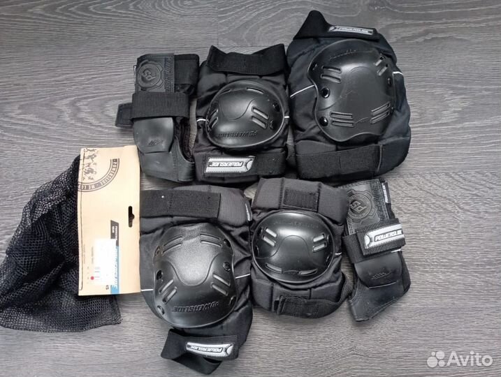 Ролики Oxelo fit 3 мужские черные + защита