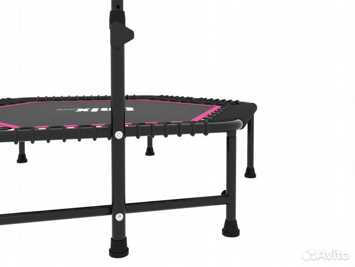 Батут unix line fitness Pink (130 cm) с ручкой
