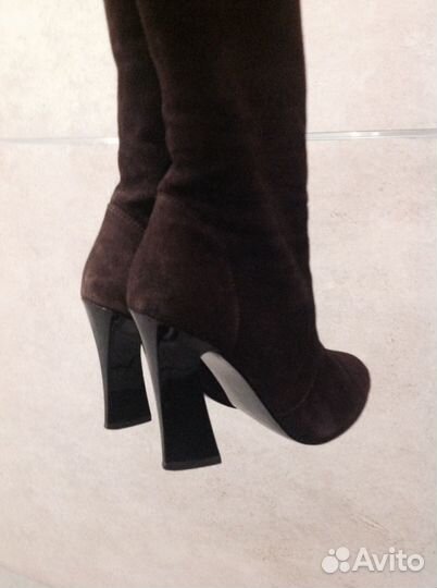 Кожаные сапожки дикая замша еврозима