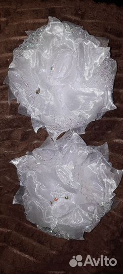 Банты для волос белые