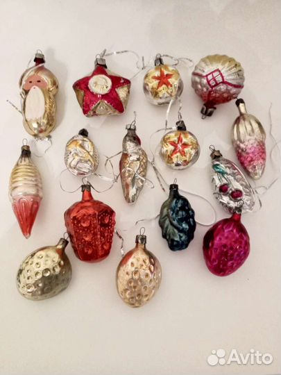 Елочные игрушки стекло СССР