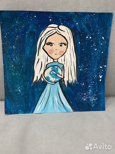 Картина «Девочка с планетой в руках»