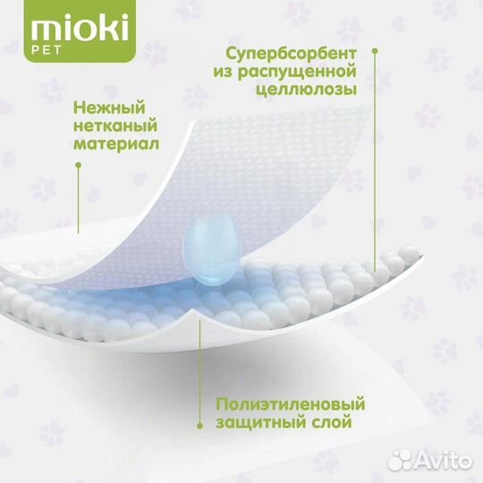 Пеленки для животных Mioki 60х90см