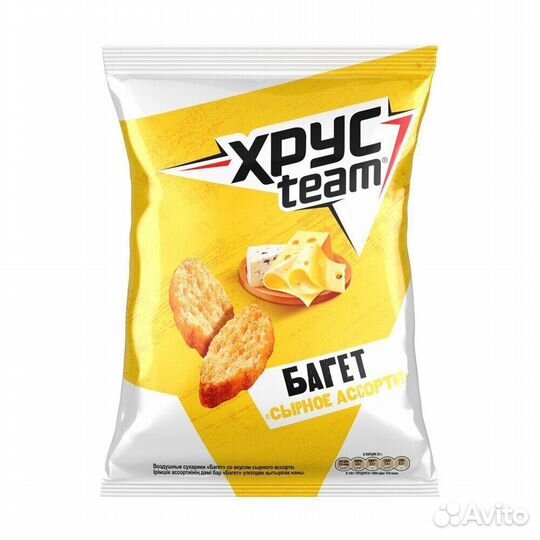 Сухарики Хрусteam Багет Сырное Ассорти 60г