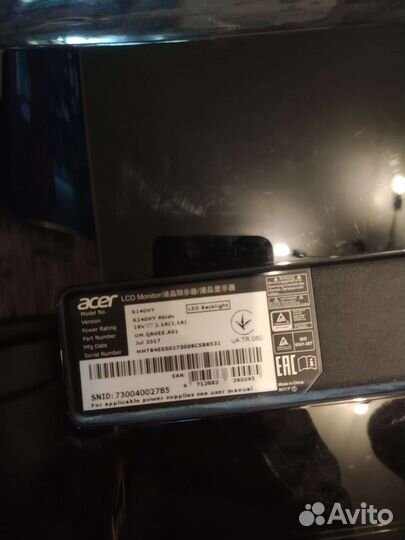 Монитор Acer 24дюйма на запчасти