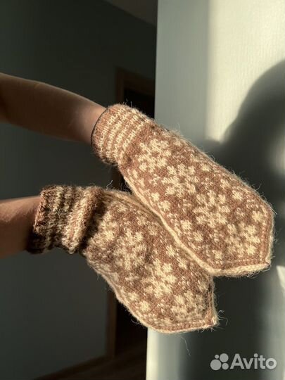 Варежки перчатки вязаные