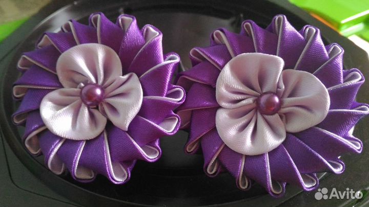 Резинки для волос в технике Канзаши