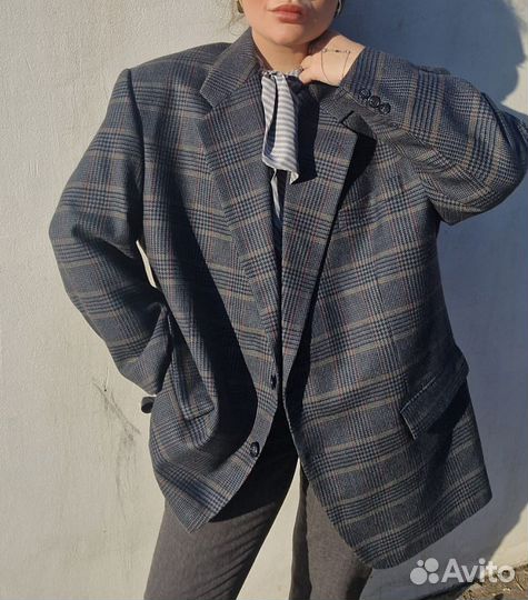 Пиджак винтажный Германия чистая шерсть