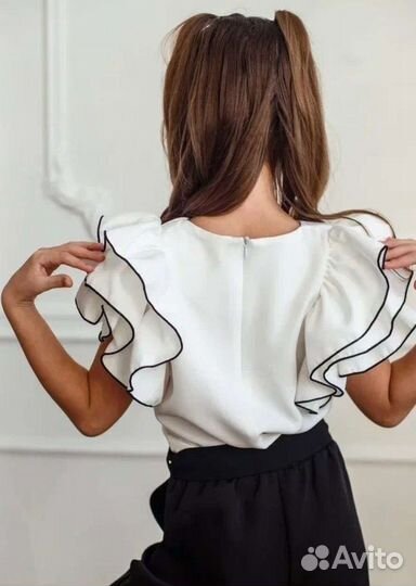 Блузка белая для девочек 134