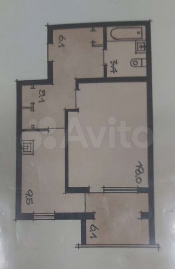 1-к. квартира, 46,2 м², 2/9 эт.