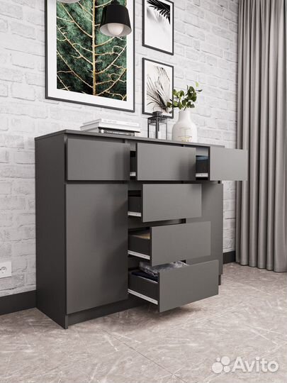 Комод новый Мори 1200.4 графит