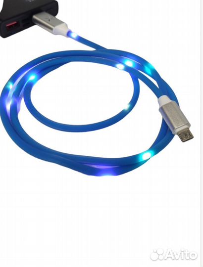 Кабель зарядка Micro USB цветомузыка