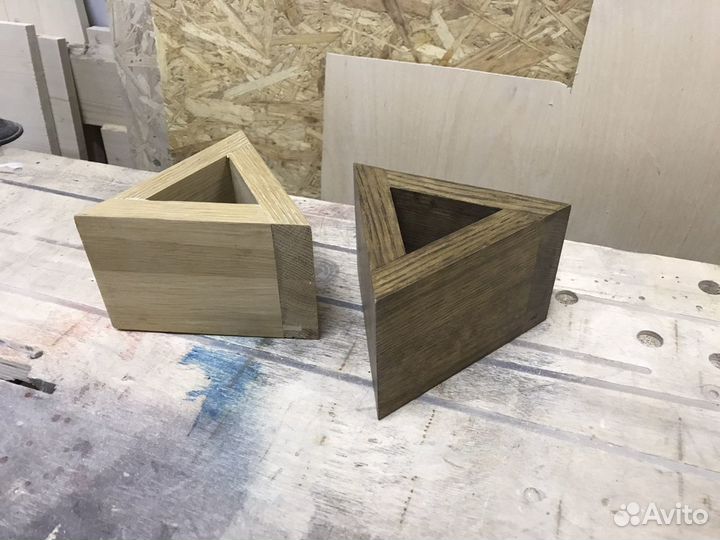 Горшочки/ящики из дерева под суккуленты