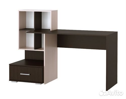 Компьютерный стол пкс-10 Дуб Сонома/ Белый глянец