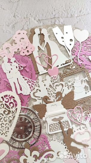Вырубка для скрапбукинга. Большой свадебный набор