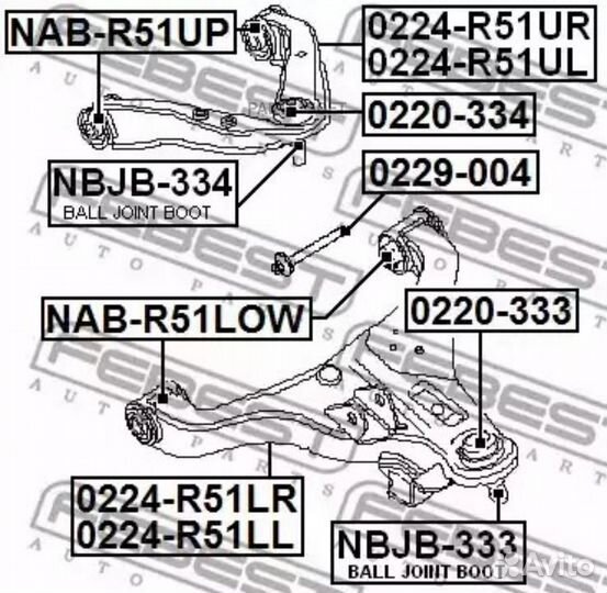 Febest 0229004 Болт с эксцентриком перед прав/лев