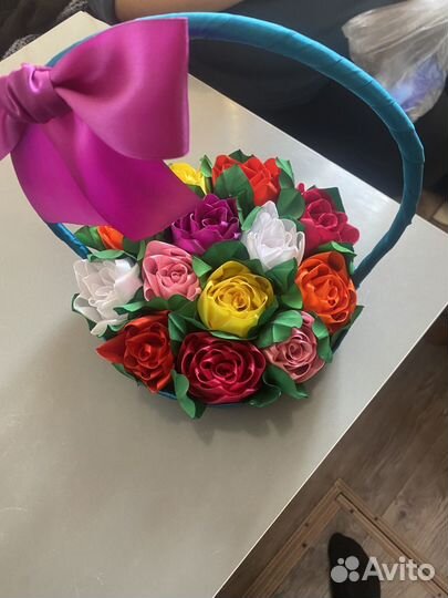 Цветы из отдасной ленты