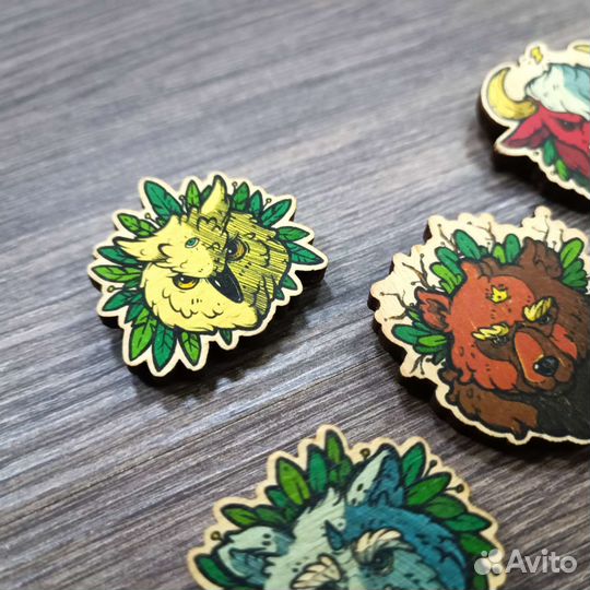 Значок из натурального дерева Waf-Waf Magic Animal