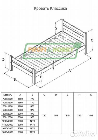 Кровать Классика 1400 х 2000 сосна