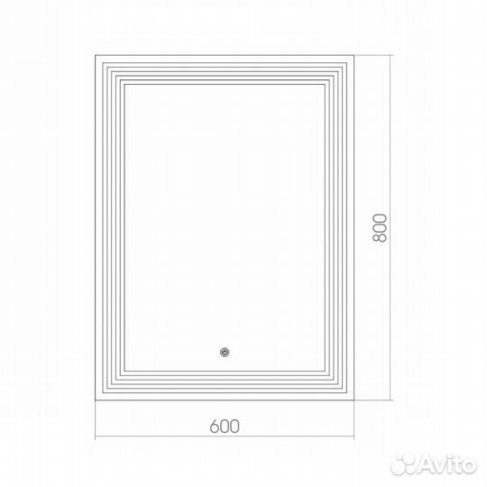 Зеркало azario Спарта 600х800, LED-подсветка с ди