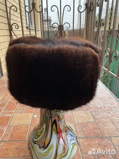Ондатровая мужская шапка, размер 55