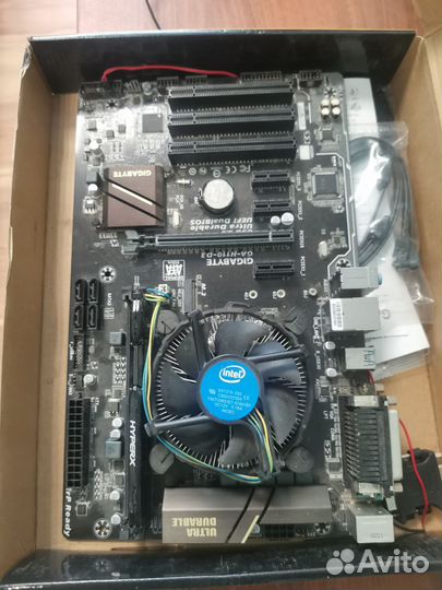 Материнская плата gigabyte h110 + проц celeron