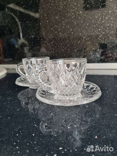 Чайная пара хрусталь СССР