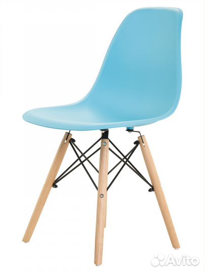 Стул в стиле eames DSW, голубой, 2 шт