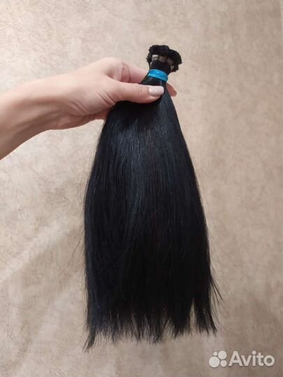 Волосы для наращивания натуральные чёрные русые