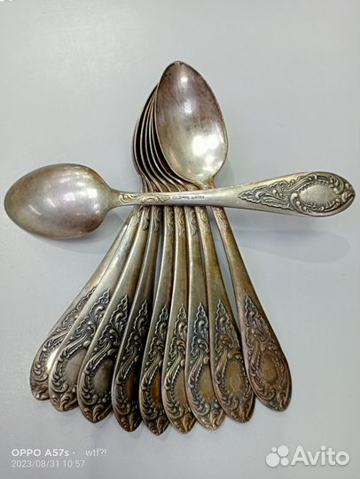 Набор. Ложки, вилки. Мельхиор