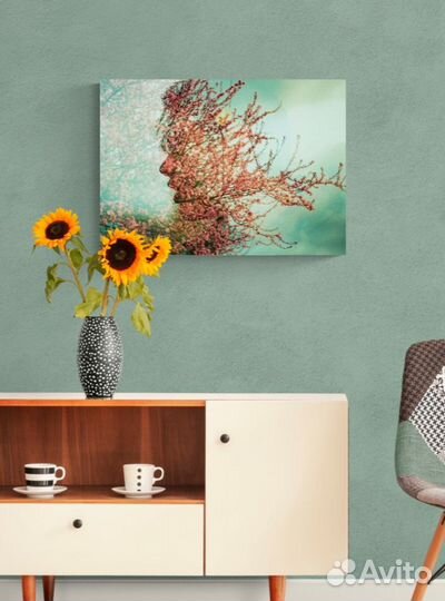 70 на 50 Девушка красивая в арт дизайне картина