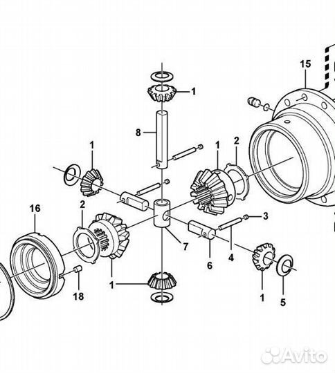 3167960 Дифференциал экскаватора погрузчика