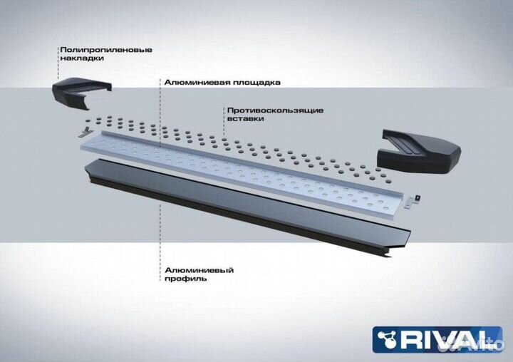 Пороги-подножки Audi Q5 2017. Bmw-Style