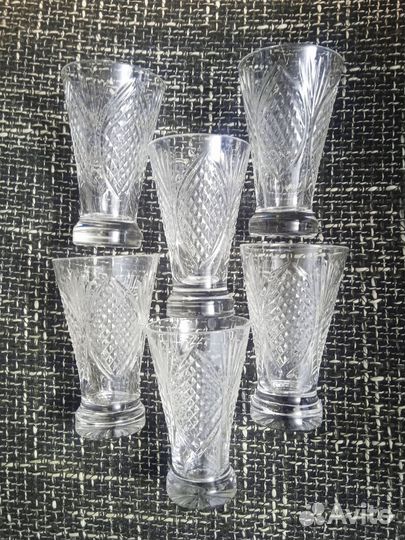 Рюмки хрустальные (6шт). Винтаж.ссср