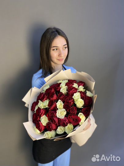 Букет. Роза Кения 40см. Доставка цветов