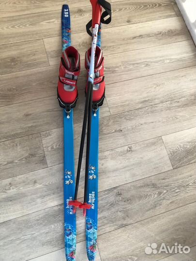Лыжи беговые в комплекте 130 см