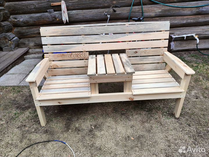 Скамейка садовая со столиком