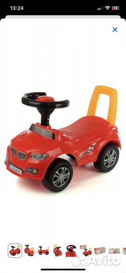 Машинка-каталка толокар красная