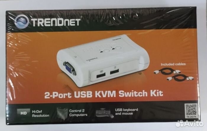 Коммутатор trendnet TK-207K двухпортовый KVM-пере