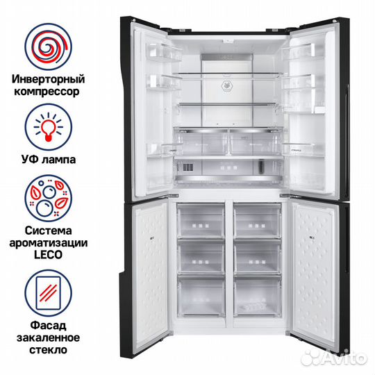 Холодильник с инвертором maunfeld MFF182NFB